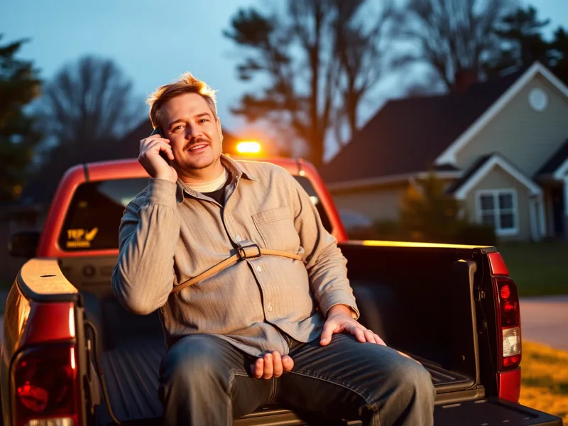 Roofing contractor relaxed on a call, reflecting a no long term contract marketing agreement